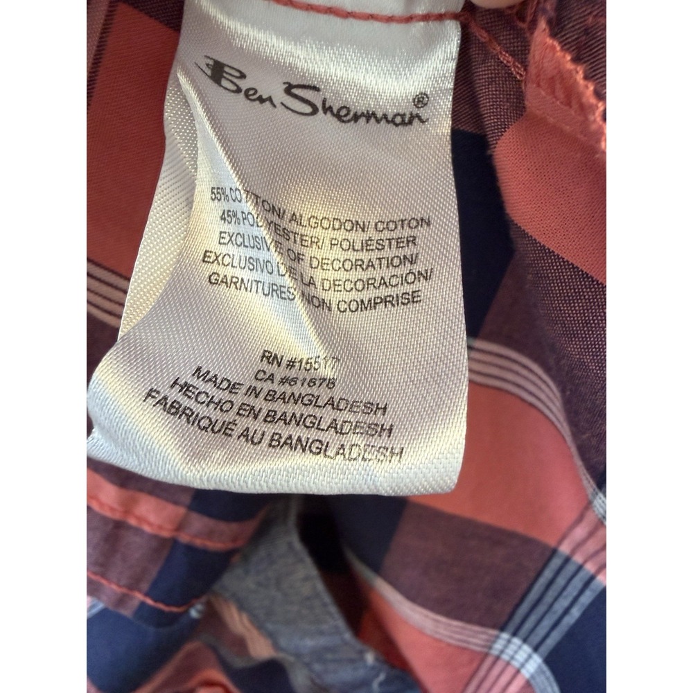 Ben Sherman‎ Boys SS Plaid Shirt Red/Blue Button Up Size 14-16 - Picture 6 of 8